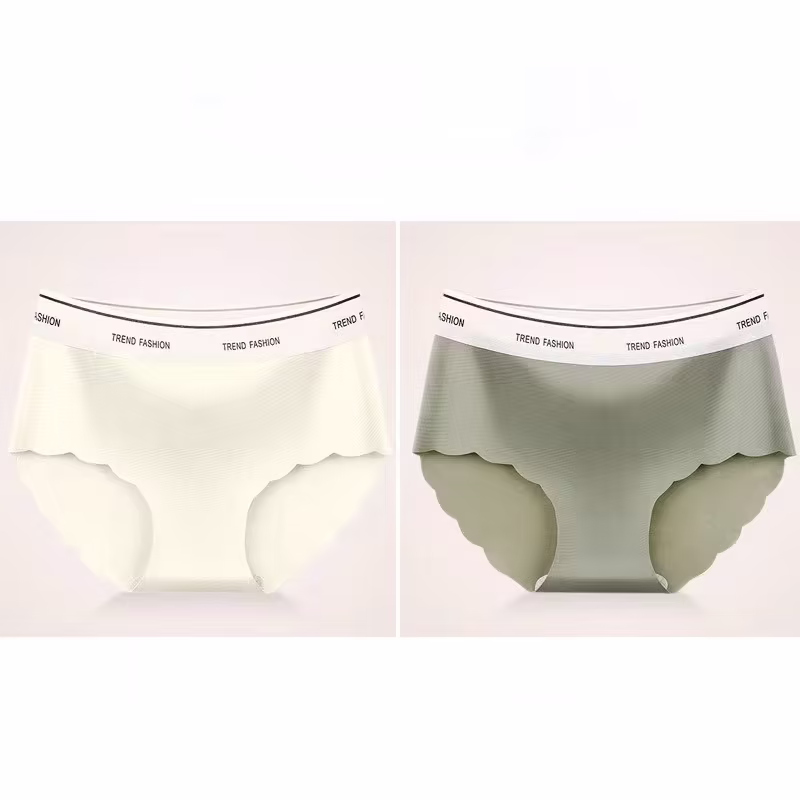 2024 New Arrival Women's Panties Sexy Mid-rise Briefs 2pcs Per Pack Comfortable Ice Silk Seamless Underpants for Girls Underwear