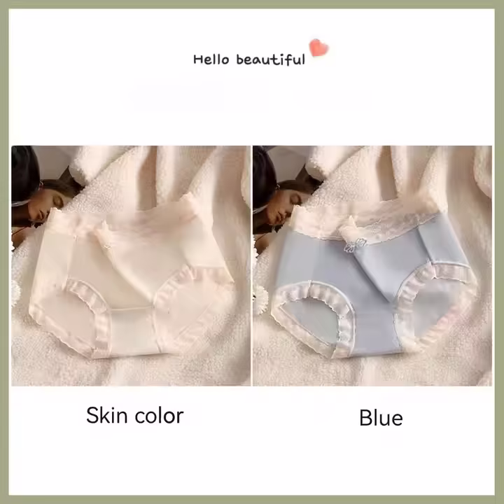 2024 New Arrival Women's Panties 2pcs Per Pack Sexy Mid-rise Briefs Comfortable Ice Silk Seamless Underpants for Girls Underwear