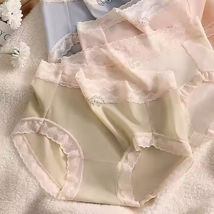 2024 New Arrival Women's Panties 2pcs Per Pack Sexy Mid-rise Briefs Comfortable Ice Silk Seamless Underpants for Girls Underwear