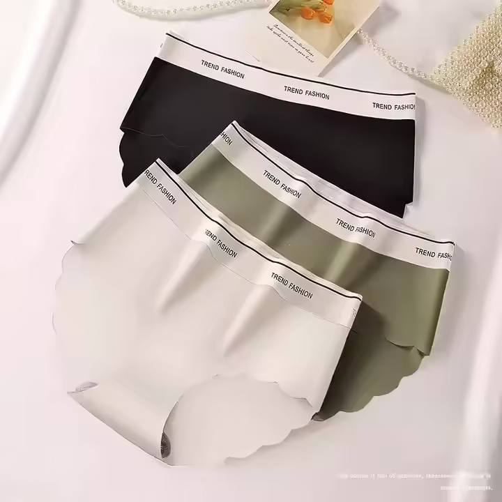 2024 New Arrival Women's Panties Sexy Mid-rise Briefs 2pcs Per Pack Comfortable Ice Silk Seamless Underpants for Girls Underwear