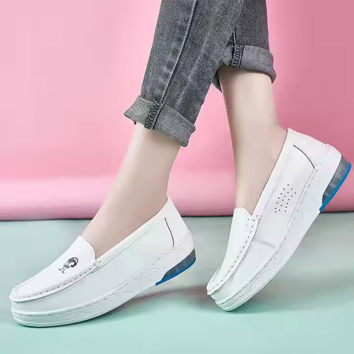 Nursing Shoes Hospital for Women White Shoes Wedge Heels Comfort Breathable Soft Bottom Flat Anti-slip Nurse Safety Work Shoes