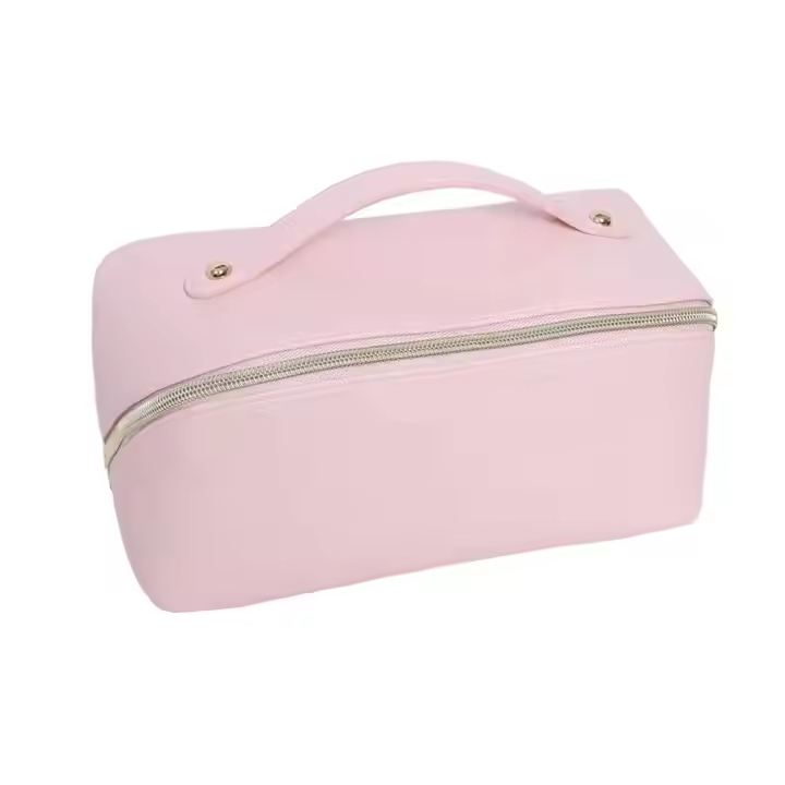 High Quality PU Leather Makeup Bag Waterproof Portable Cosmetic Bag Toiletry Bag for Skincare Cosmetics With Handle In Stock Women Cosmetic Case