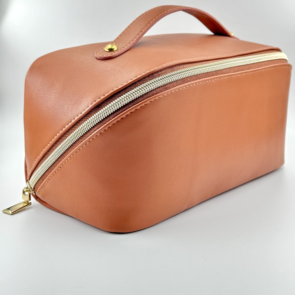 PU Leather Large Capacity Travel Women Cosmetic Bag Travel Organizer Waterproof Storage Zipper Makeup Brush Pouch Bags