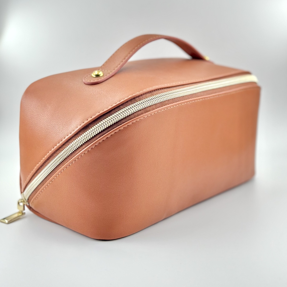 PU Leather Large Capacity Travel Women Cosmetic Bag Travel Organizer Waterproof Storage Zipper Makeup Brush Pouch Bags