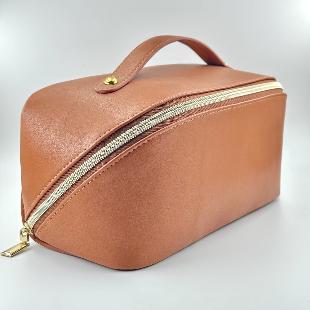 PU Leather Large Capacity Travel Women Cosmetic Bag Travel Organizer Waterproof Storage Zipper Makeup Brush Pouch Bags