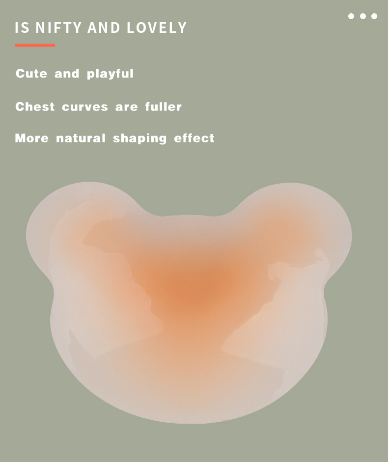 Silicone breast nipple pasties bear shape cute girl nipple cover reusable adhesive nipple covers