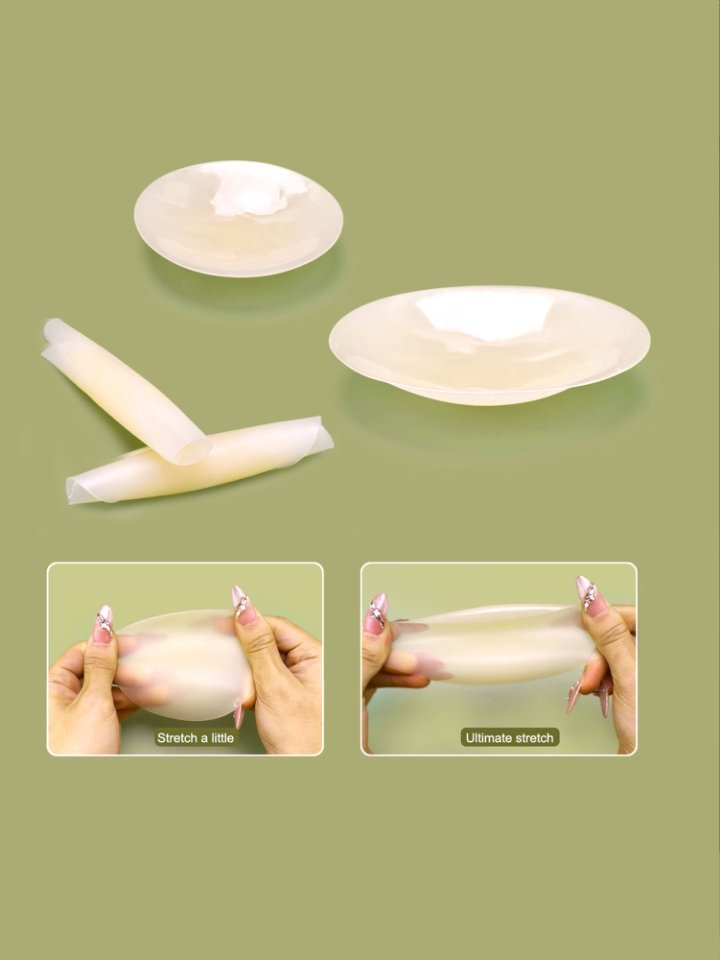 2025 New Upgraded Nipple Cover 8cm 100% Silicone Reusable Adhesive Silicone Nipple Pad Thin Invisible Breast Pasties Waterproof Underwear Accessories for Women Girls Wedding dress Seaside Sports Dress Daily