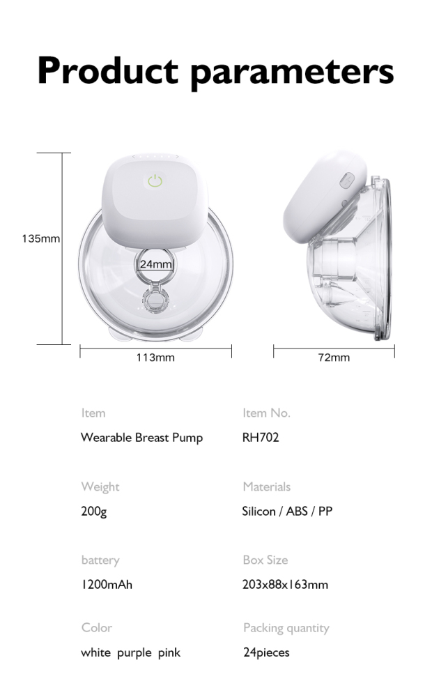 Hands-Free Wearable Breast Pump Double Silicone Electric Suction Breast Pump