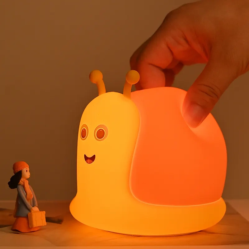 Animal Night Light 2025 New Lovely Silicone Night Light Mini Cartoon Animal Snails Night Lights for Kids Room