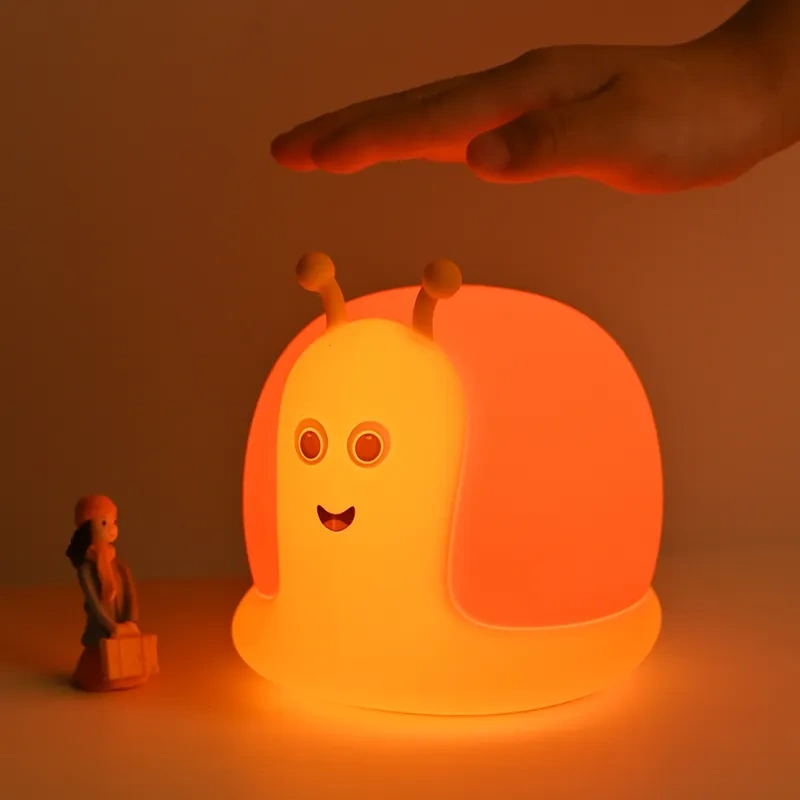 Animal Night Light 2025 New Lovely Silicone Night Light Mini Cartoon Animal Snails Night Lights for Kids Room