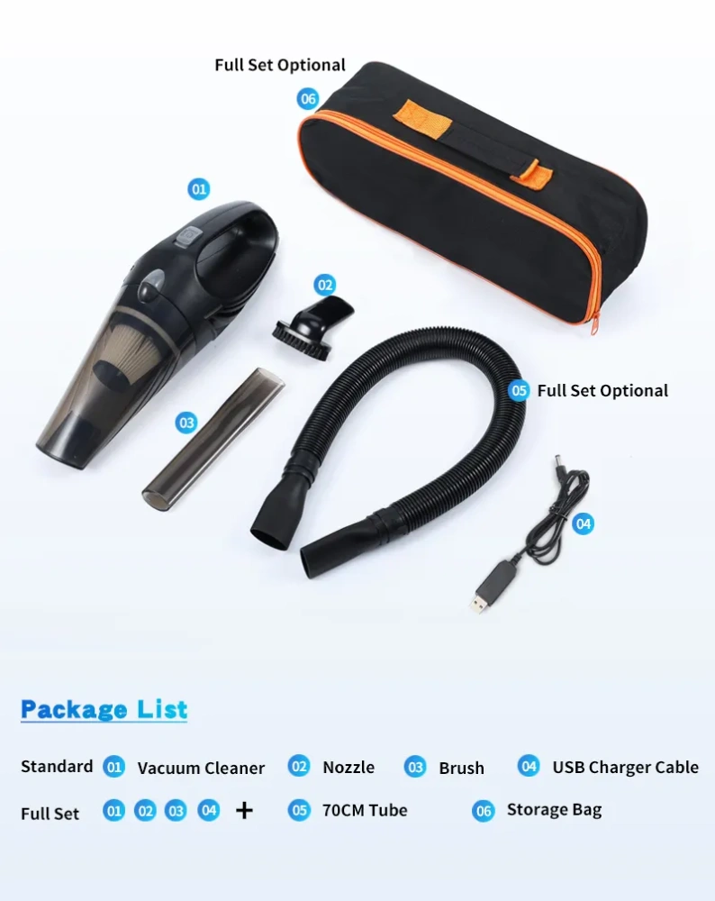 Portable Wireless Car Charger and Vacuum Cleaner Set for Car Electronics Consumers