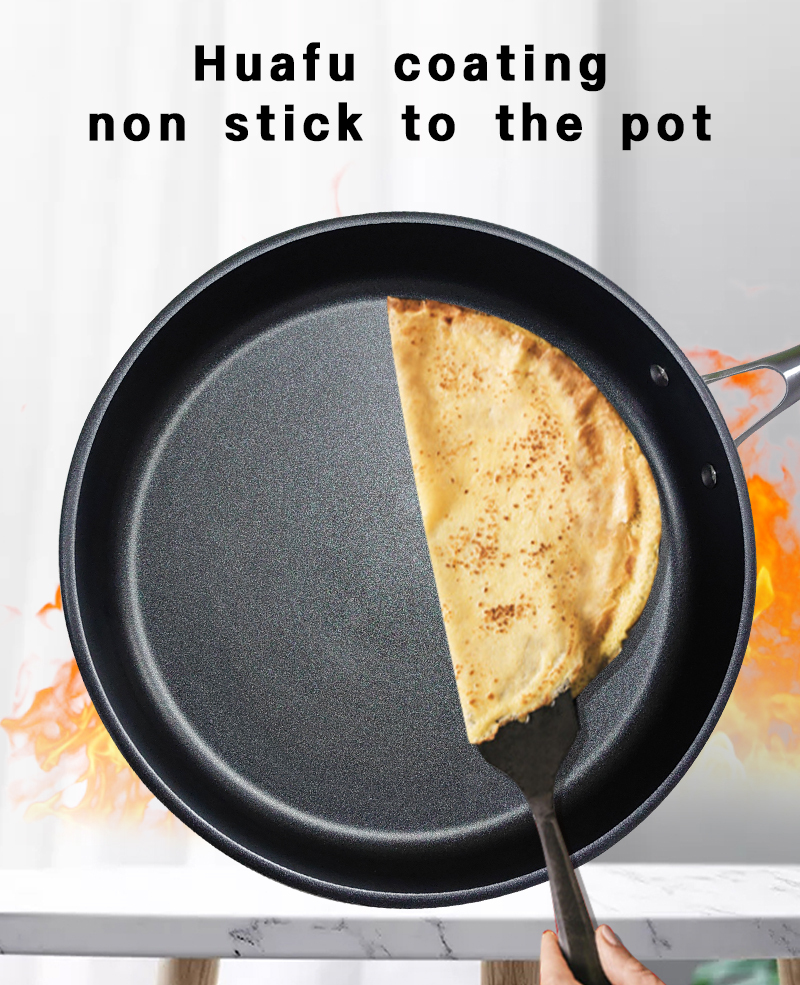 Compound Steel Frying Pan 28cm Cast Steel Handle Skillet Pot 11inch Kitchen Cooking Cookware Compatible with All Cooktops