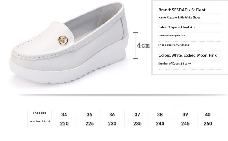 Women's Cowhide Nursing Shoes for Hospital Anti-slip Breathable Lightweight Waterproof Work Nurse Shoe Anti-Fatigue Footwear