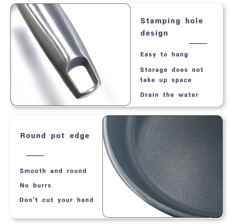 Compound Steel Frying Pan 28cm Cast Steel Handle Skillet Pot 11inch Kitchen Cooking Cookware Compatible with All Cooktops