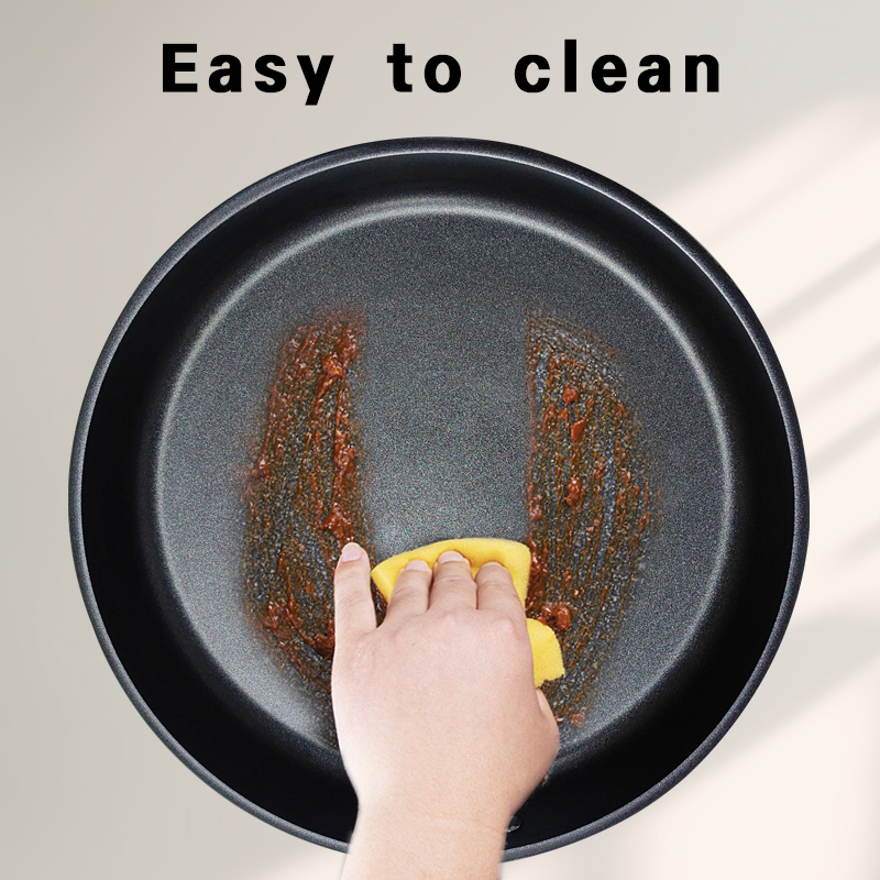 Compound Steel Frying Pan 28cm Cast Steel Handle Skillet Pot 11inch Kitchen Cooking Cookware Compatible with All Cooktops