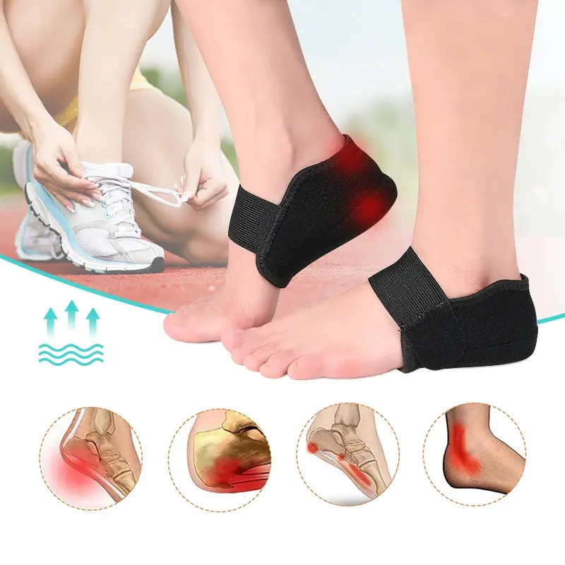Heel Insoles Protector for Shock Absorption and Height Increase Shock-absorbing and Pressure-relieving Velcro Pad