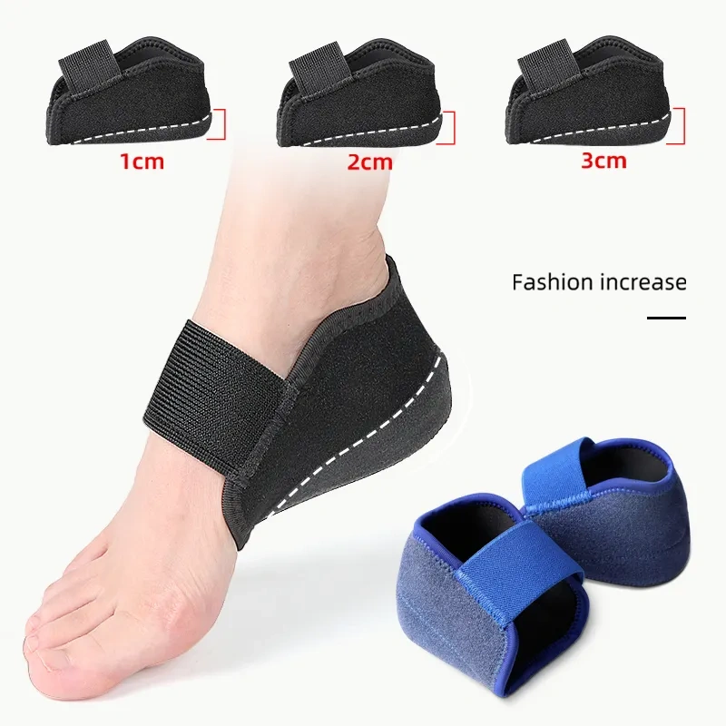 Heel Insoles Protector for Shock Absorption and Height Increase Shock-absorbing and Pressure-relieving Velcro Pad