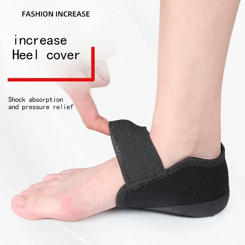 Heel Insoles Protector for Shock Absorption and Height Increase Shock-absorbing and Pressure-relieving Velcro Pad