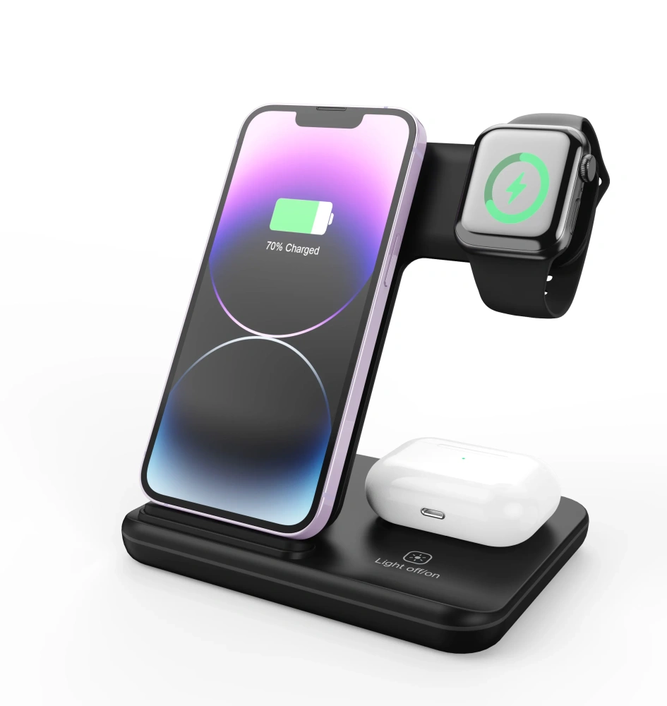 Magnetic Wireless Charger New 3 in 1 Multi-function Wireless Chargers for Multiple Devices 15W Fast Wireless Charger Stand