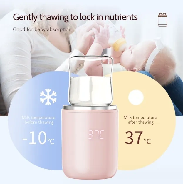 Portable Bottle Warmer Wireless Fast Charging and Long Battery Life Multifunctional for Baby Milk