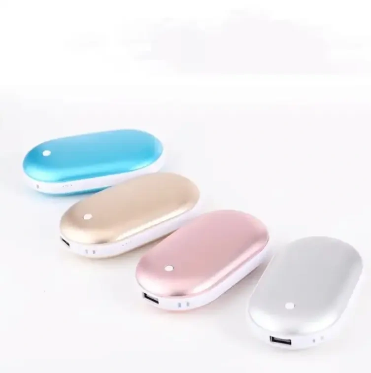 USB Hand Warmer Portable 5000mA Mini Electric Hand Warmers Double Sided Heating and Power Bank for Outdoor Use in Winter