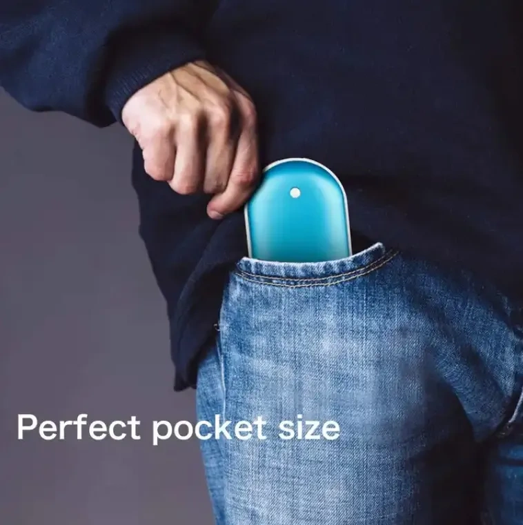 USB Hand Warmer Portable 5000mA Mini Electric Hand Warmers Double Sided Heating and Power Bank for Outdoor Use in Winter