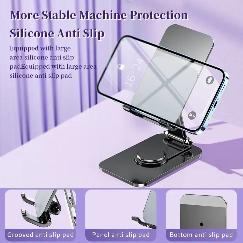 Desktop Rotating Bracket New Design Anti-slip Adjustable 360 Rotating Desktop Bracket Metal Folding Phone Holder Stand