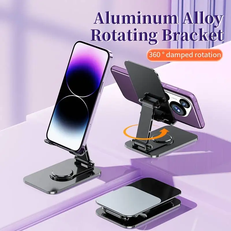 Desktop Rotating Bracket New Design Anti-slip Adjustable 360 Rotating Desktop Bracket Metal Folding Phone Holder Stand