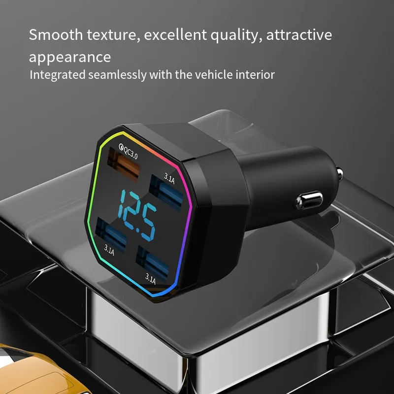 4 in 1 Car Charger High Quality PD 20W Car Charger Fast Charging 3.1A/3.1A/QC3.0/PD 4-Port Car USB Portable Car Chargers Adapter