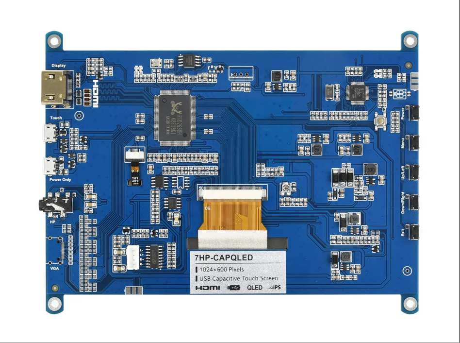7inch Capacitive Touch Screen LCD (C) QLED Display 1024x600 IPS Monitor Low Power For Raspberry Pi