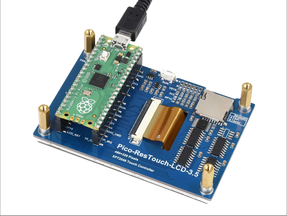 Pico 3.5 Inch Display 65K Color LCD Module 480*320 Pixels Pico-Res Touch Monitor SPI Communication