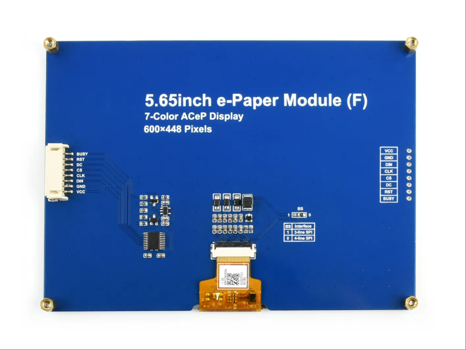 5.65Inch e-Paper Module ACeP 7 Color e-ink Display Screen Module 600*448 Resolution SPI Interface