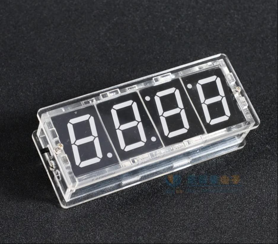 4 Digit DIY Digital LED Clock Kit LED Clock Kit Digital Tube Time Temperatiure Date with Transparent Shell