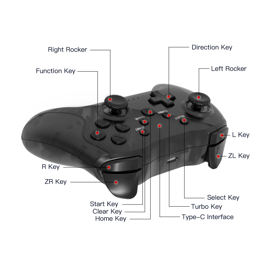 NS009 6-Axis Vibration Burst Wireless Bluetooth Gamepad