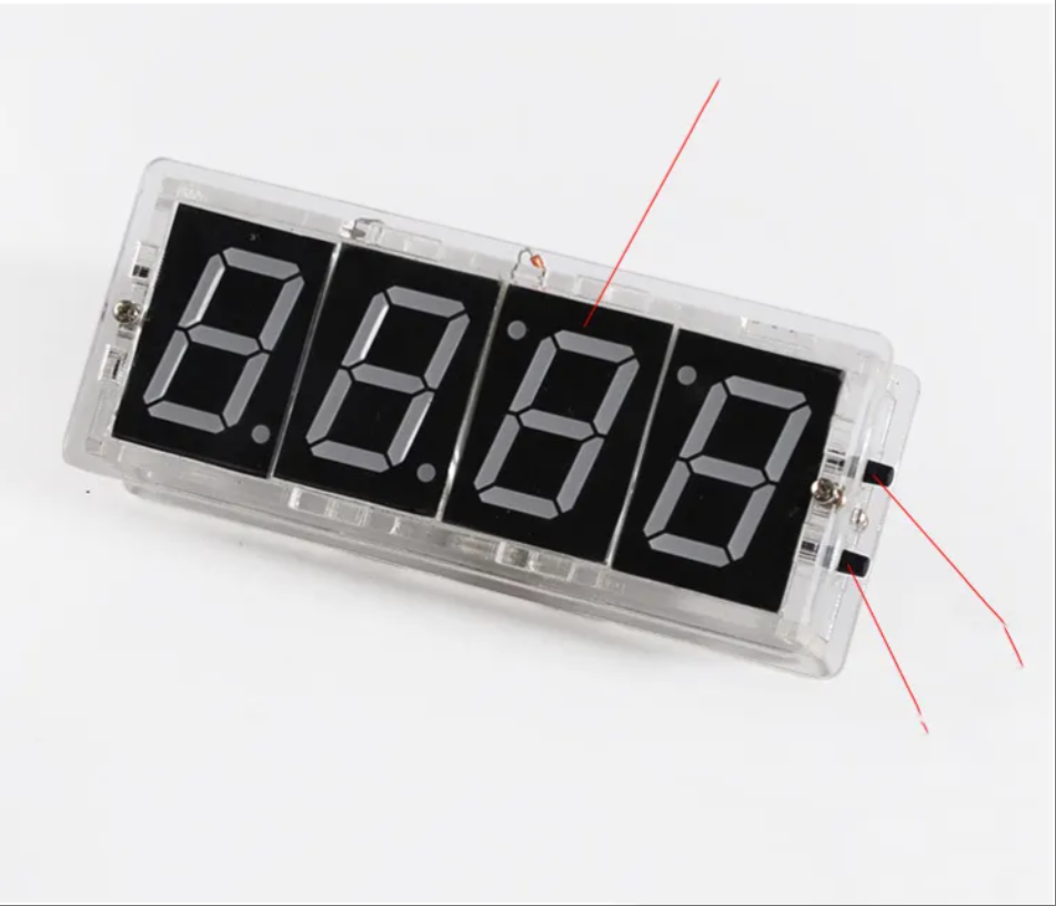 4 Digit DIY Digital LED Clock Kit LED Clock Kit Digital Tube Time Temperatiure Date with Transparent Shell