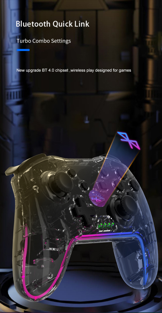 NS015 Wireless Gaming Controller for Switch Pro with 500mA Input Current Compatible with N-Switch/PS3/PC/Android Games