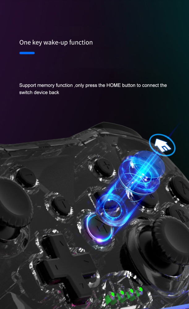 NS015 Wireless Gaming Controller for Switch Pro with 500mA Input Current Compatible with N-Switch/PS3/PC/Android Games