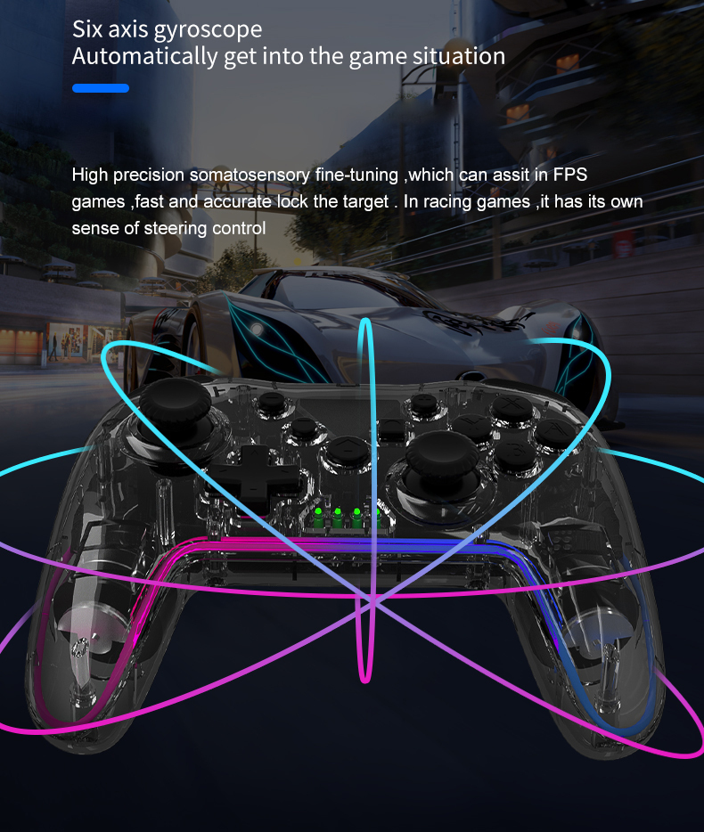 NS015 Wireless Gaming Controller for Switch Pro with 500mA Input Current Compatible with N-Switch/PS3/PC/Android Games