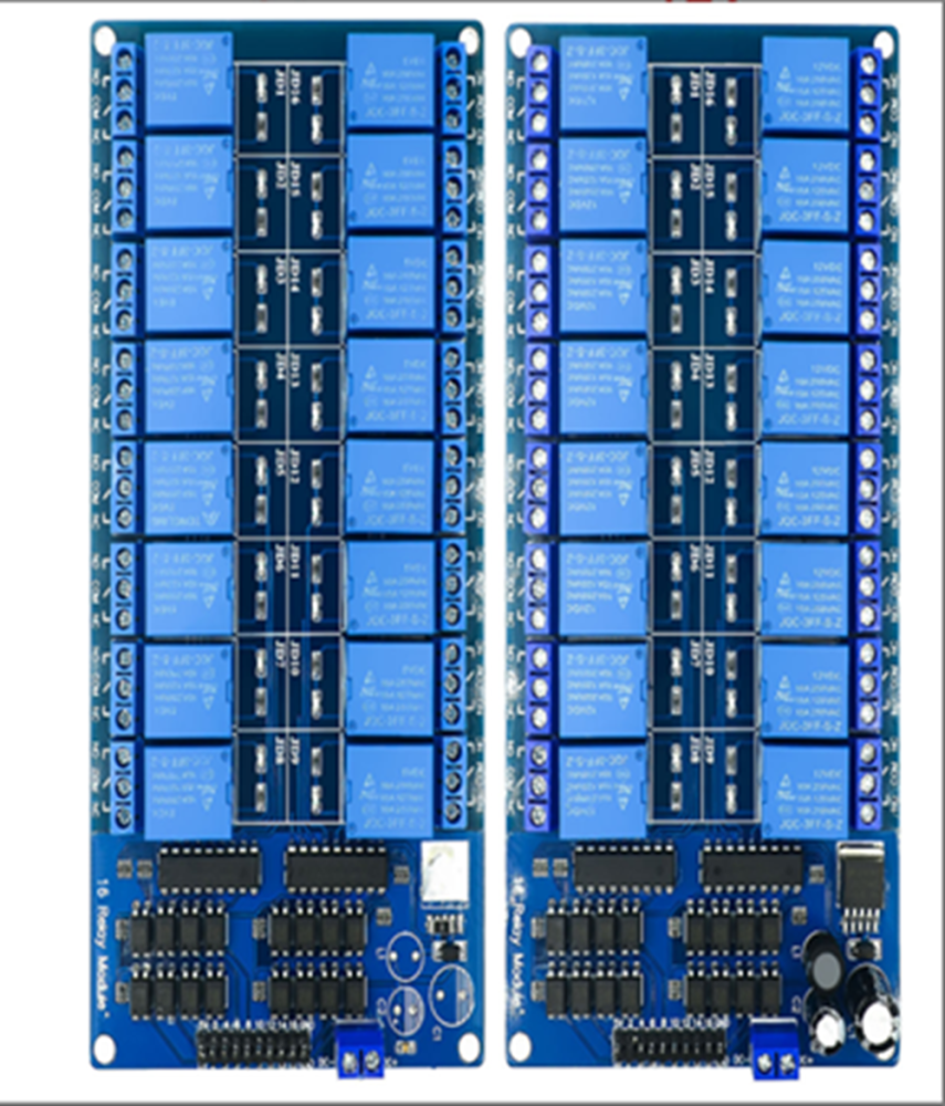 16 Way Relay Module 12v Control Board With Optocoupler Protection And Lm2596 Power Supply