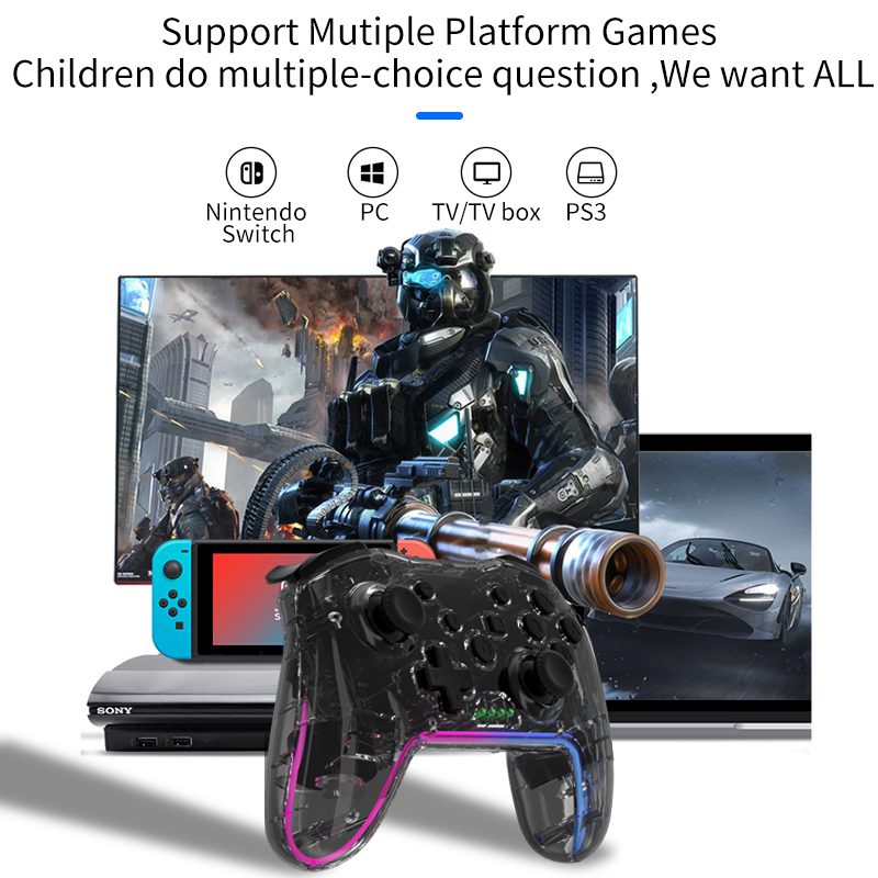 NS015 Wireless Gaming Controller for Switch Pro with 500mA Input Current Compatible with N-Switch/PS3/PC/Android Games