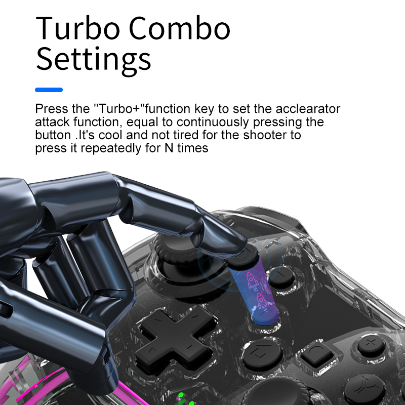 NS015 Wireless Gaming Controller for Switch Pro with 500mA Input Current Compatible with N-Switch/PS3/PC/Android Games