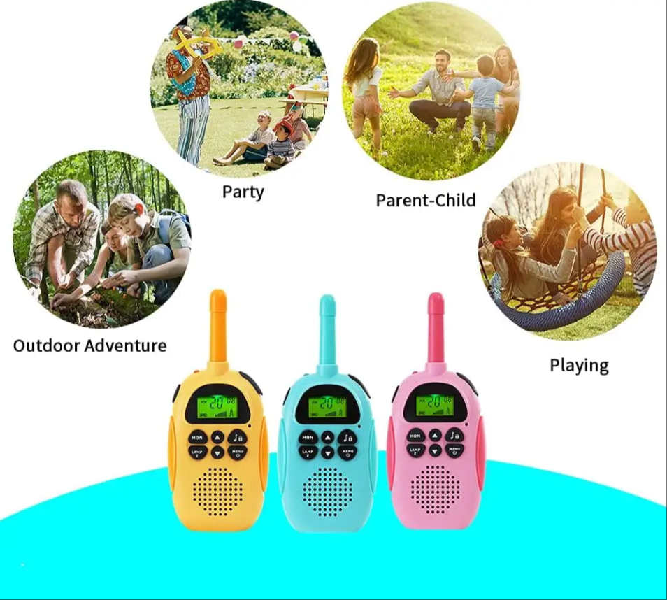 Rechargeable 1000Mah Long Range Boys Girls Kid Walkie Talkies VOX Backlit LCD for Child Outside Playing