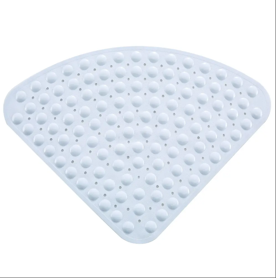 Custom PVC Bath Mat Fan Shaped Triangular Bathtub Anti-Slip Mat Adult Kids Spa Carpet Bathroom Suction Cups Shower Foot Mat