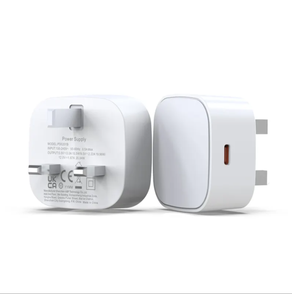 Adapter Charger Type C Wholesale UK Plug PD 20W Single C Chargers Adapters Fast Charging USB Type C Wall Adapter Plug