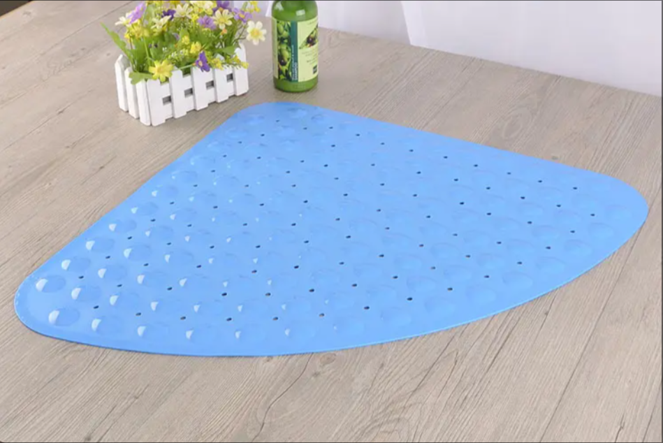 Custom PVC Bath Mat Fan Shaped Triangular Bathtub Anti-Slip Mat Adult Kids Spa Carpet Bathroom Suction Cups Shower Foot Mat