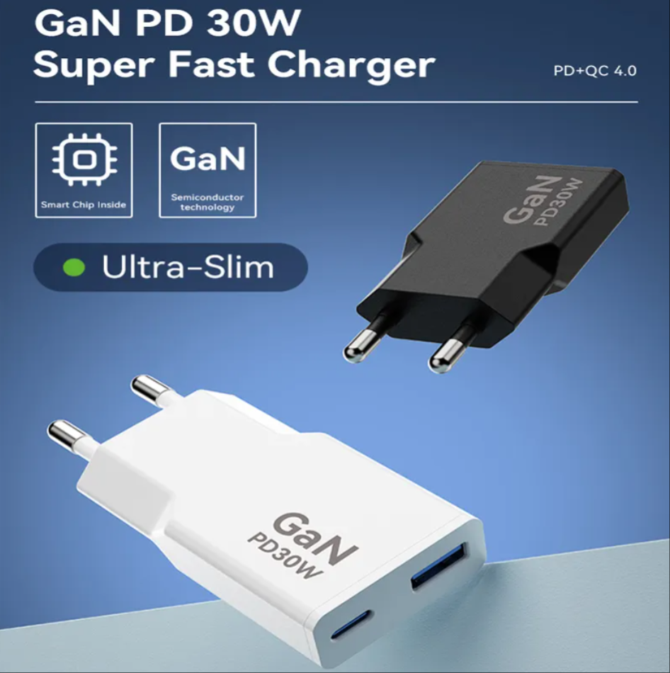 PD 30W Fast Charging Adapter Factory Direct Wall USB-C Adapter Charger Fast Charging Fast Cell Phone Adapters for Europe