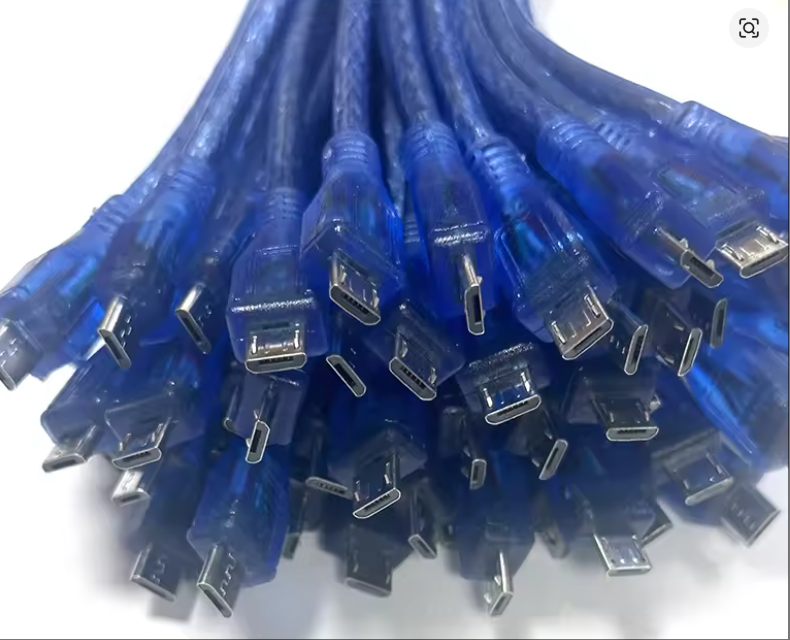 Transparent Blue Micro USB Cable Android V8 Charging Cable Am To Micro USB Data Cable 10PCS
