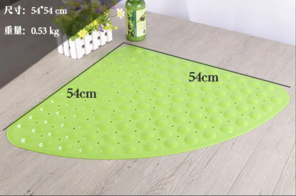 Custom PVC Bath Mat Fan Shaped Triangular Bathtub Anti-Slip Mat Adult Kids Spa Carpet Bathroom Suction Cups Shower Foot Mat