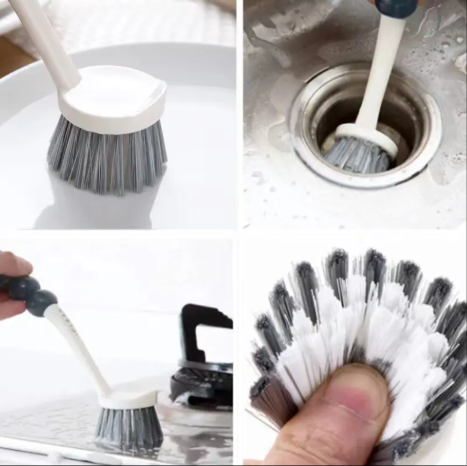 4Pcs Multipurpose Cleaning Brush Set Kitchen Cleaning Brushes Includes Grips Dish Bottle Scrub Bathroom Brush