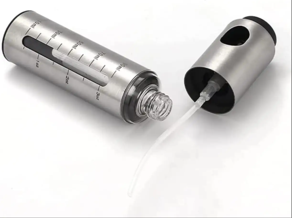 100ml Stainless Steel Olive Oil Spray Bottle Cooking Oil Dispenser for Salad BBQ Kitchen Baking and Roasting